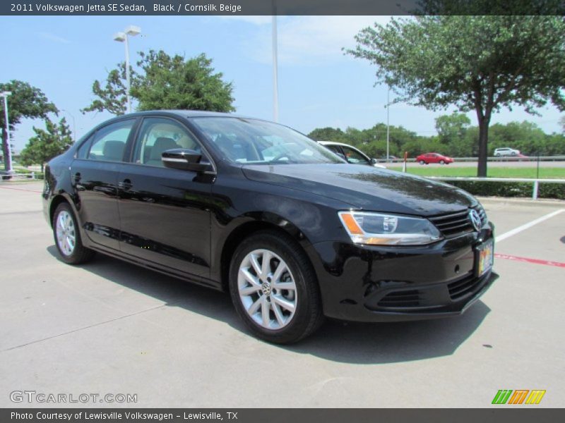 Black / Cornsilk Beige 2011 Volkswagen Jetta SE Sedan