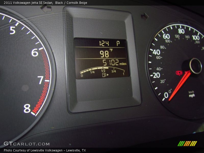 Black / Cornsilk Beige 2011 Volkswagen Jetta SE Sedan