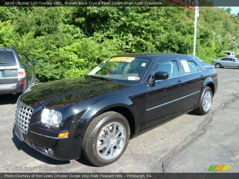 Brilliant Black Crystal Pearl / Dark Khaki/Light Graystone 2008 Chrysler 300 Touring AWD
