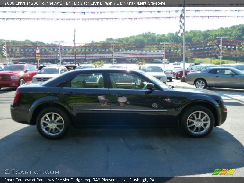 Brilliant Black Crystal Pearl / Dark Khaki/Light Graystone 2008 Chrysler 300 Touring AWD