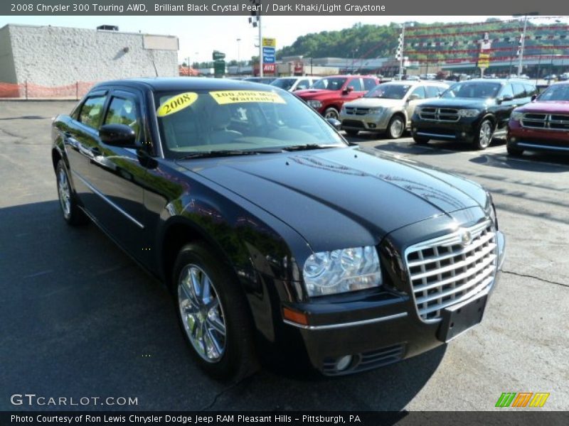 Brilliant Black Crystal Pearl / Dark Khaki/Light Graystone 2008 Chrysler 300 Touring AWD