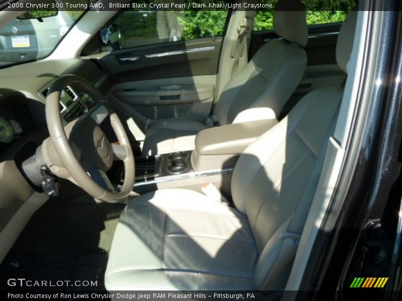 Brilliant Black Crystal Pearl / Dark Khaki/Light Graystone 2008 Chrysler 300 Touring AWD