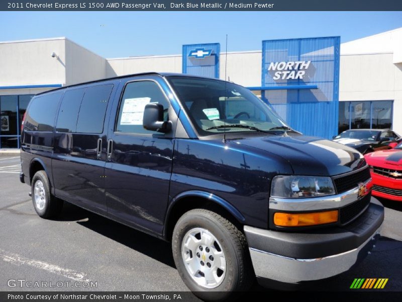 Dark Blue Metallic / Medium Pewter 2011 Chevrolet Express LS 1500 AWD Passenger Van