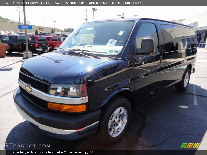 Dark Blue Metallic / Medium Pewter 2011 Chevrolet Express LS 1500 AWD Passenger Van