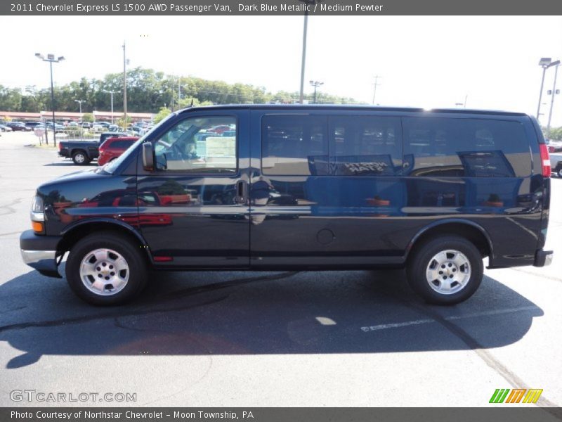 Dark Blue Metallic / Medium Pewter 2011 Chevrolet Express LS 1500 AWD Passenger Van