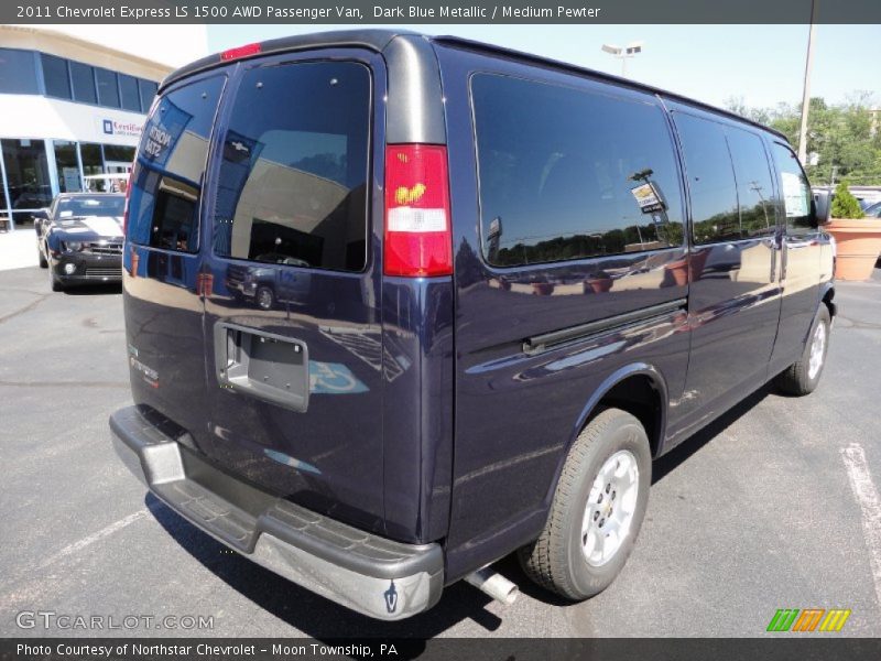 Dark Blue Metallic / Medium Pewter 2011 Chevrolet Express LS 1500 AWD Passenger Van
