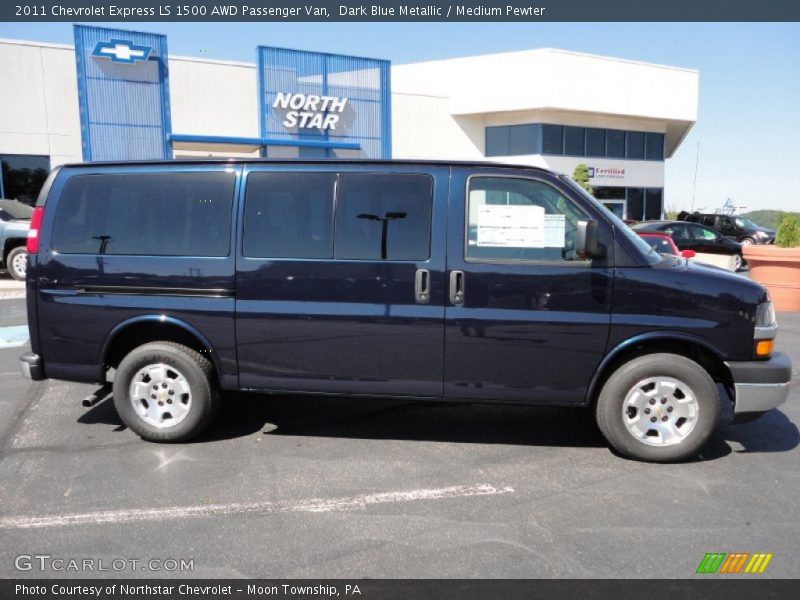 Dark Blue Metallic / Medium Pewter 2011 Chevrolet Express LS 1500 AWD Passenger Van