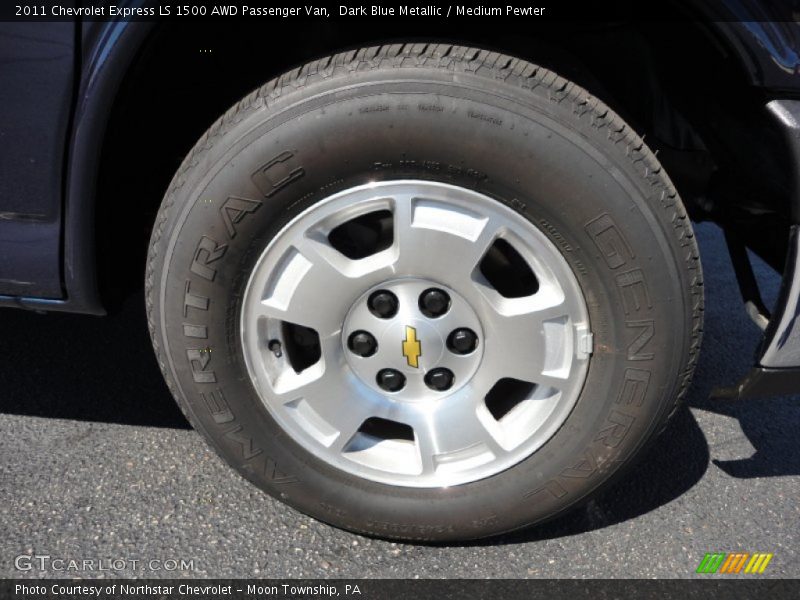 Dark Blue Metallic / Medium Pewter 2011 Chevrolet Express LS 1500 AWD Passenger Van