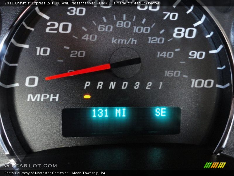 Dark Blue Metallic / Medium Pewter 2011 Chevrolet Express LS 1500 AWD Passenger Van