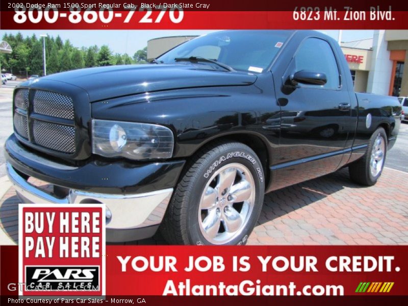 Black / Dark Slate Gray 2002 Dodge Ram 1500 Sport Regular Cab
