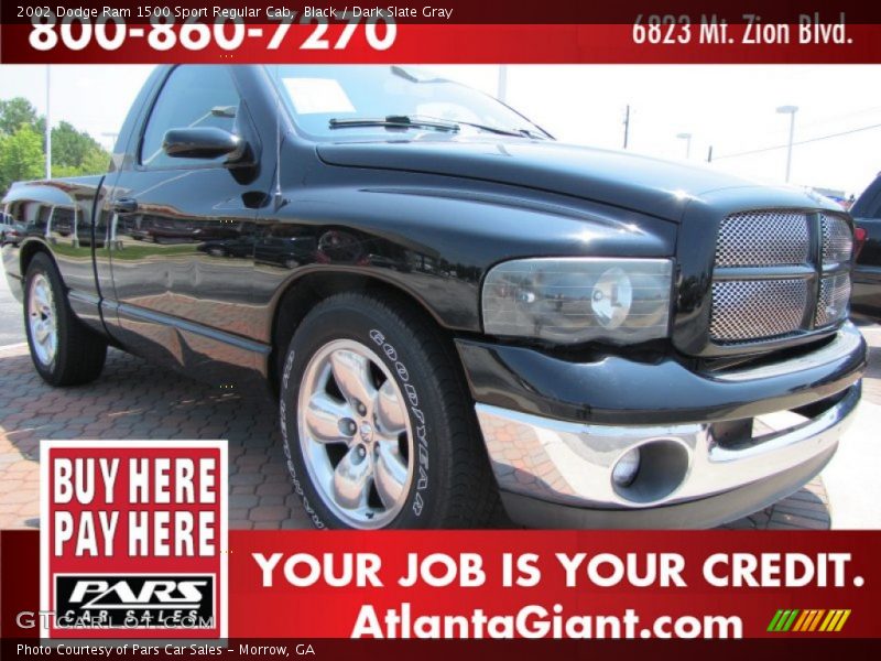 Black / Dark Slate Gray 2002 Dodge Ram 1500 Sport Regular Cab