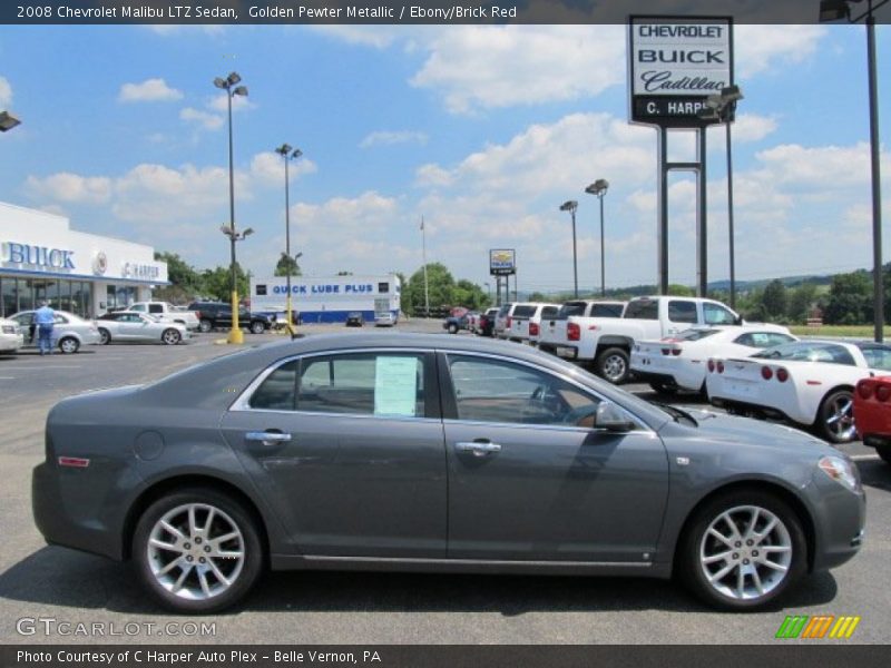 Golden Pewter Metallic / Ebony/Brick Red 2008 Chevrolet Malibu LTZ Sedan
