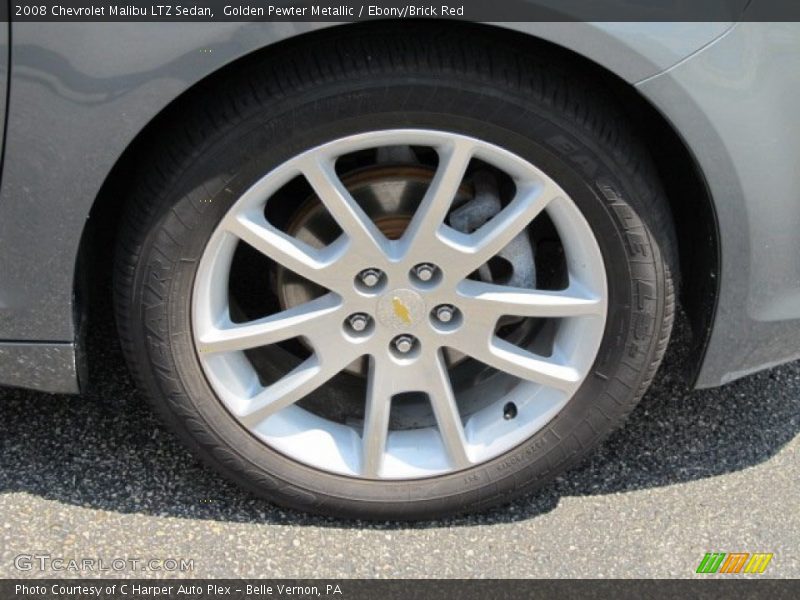 Golden Pewter Metallic / Ebony/Brick Red 2008 Chevrolet Malibu LTZ Sedan
