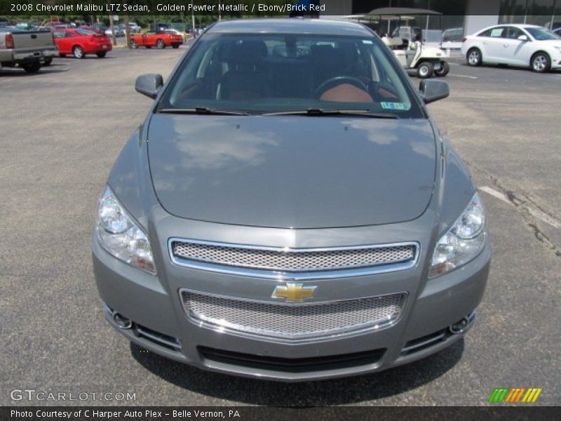 Golden Pewter Metallic / Ebony/Brick Red 2008 Chevrolet Malibu LTZ Sedan