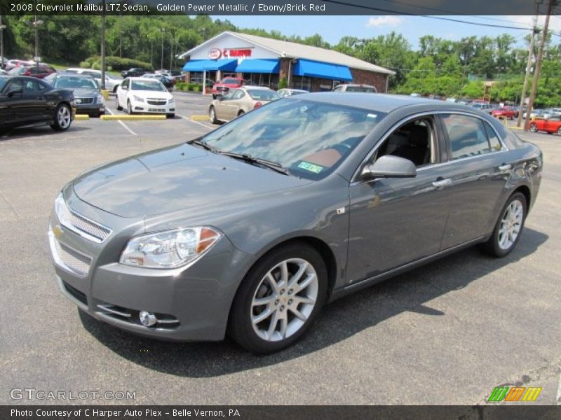 Golden Pewter Metallic / Ebony/Brick Red 2008 Chevrolet Malibu LTZ Sedan