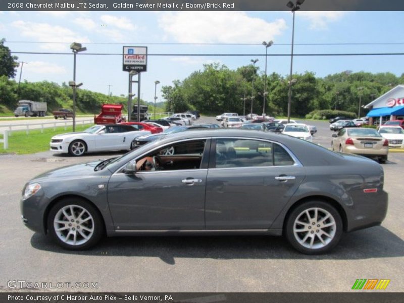 Golden Pewter Metallic / Ebony/Brick Red 2008 Chevrolet Malibu LTZ Sedan