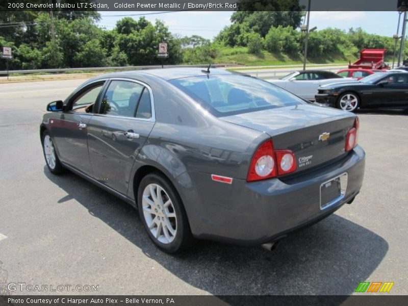 Golden Pewter Metallic / Ebony/Brick Red 2008 Chevrolet Malibu LTZ Sedan