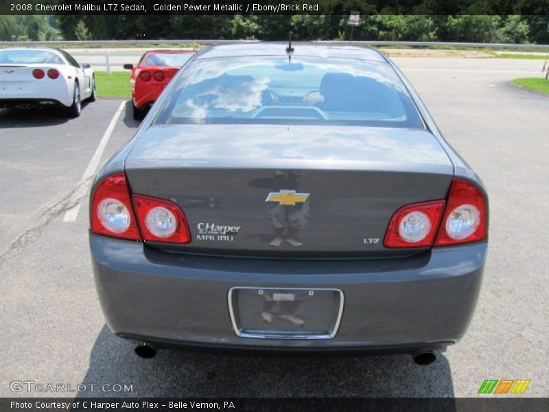 Golden Pewter Metallic / Ebony/Brick Red 2008 Chevrolet Malibu LTZ Sedan