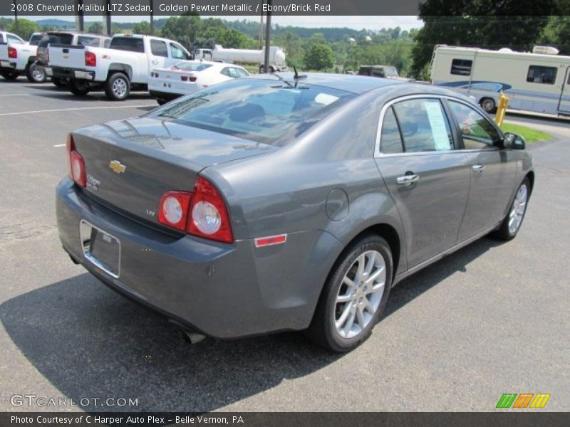 Golden Pewter Metallic / Ebony/Brick Red 2008 Chevrolet Malibu LTZ Sedan