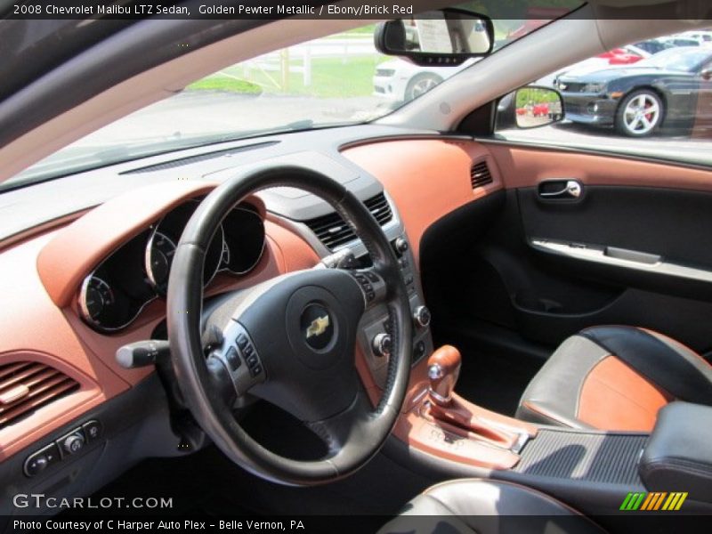 Golden Pewter Metallic / Ebony/Brick Red 2008 Chevrolet Malibu LTZ Sedan