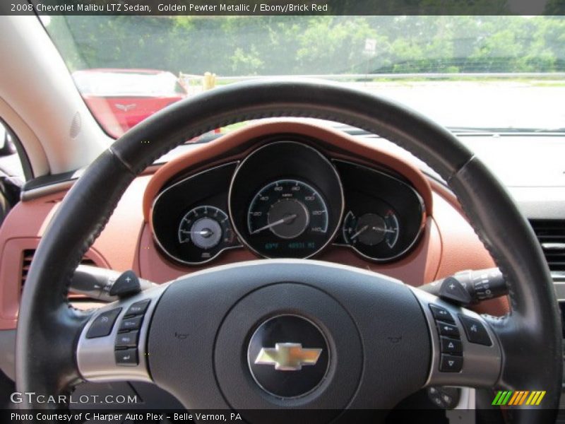 Golden Pewter Metallic / Ebony/Brick Red 2008 Chevrolet Malibu LTZ Sedan