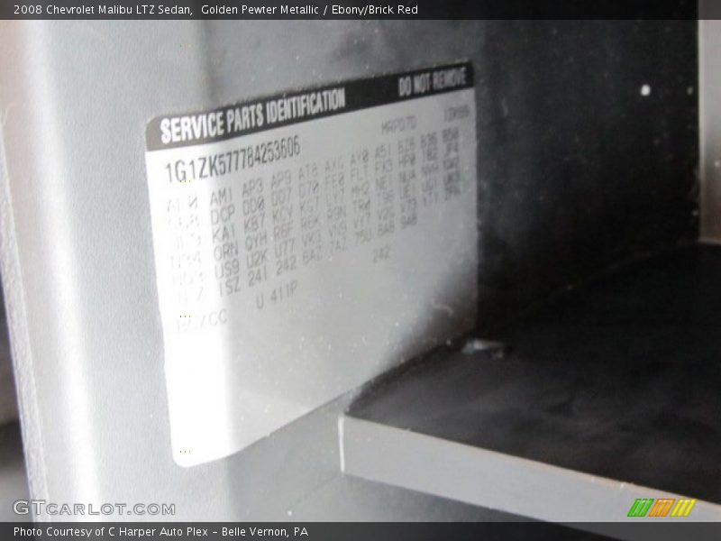 Golden Pewter Metallic / Ebony/Brick Red 2008 Chevrolet Malibu LTZ Sedan
