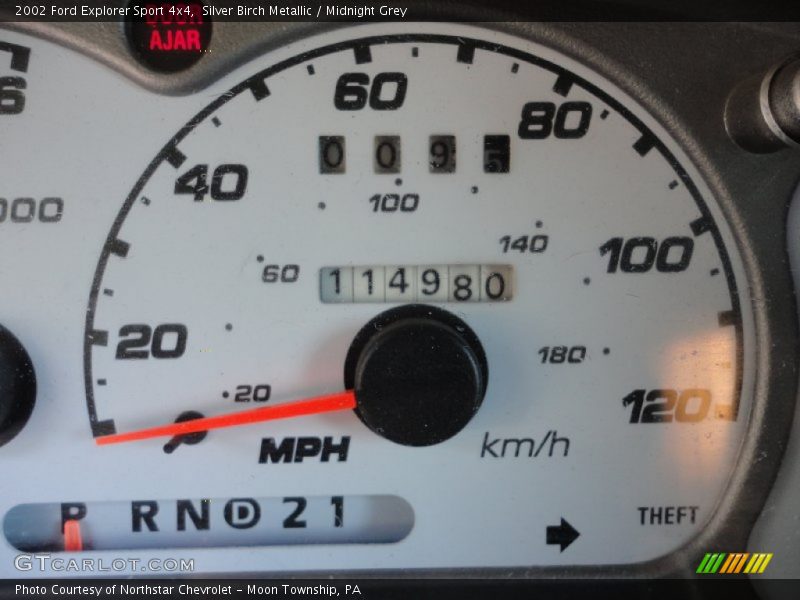 Silver Birch Metallic / Midnight Grey 2002 Ford Explorer Sport 4x4