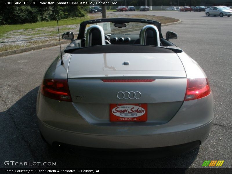 Sahara Silver Metallic / Crimson Red 2008 Audi TT 2.0T Roadster