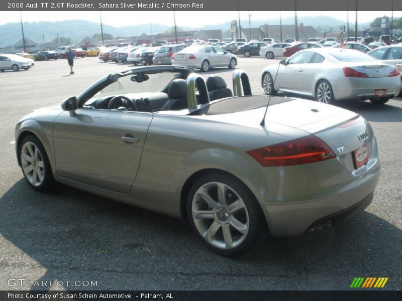 Sahara Silver Metallic / Crimson Red 2008 Audi TT 2.0T Roadster