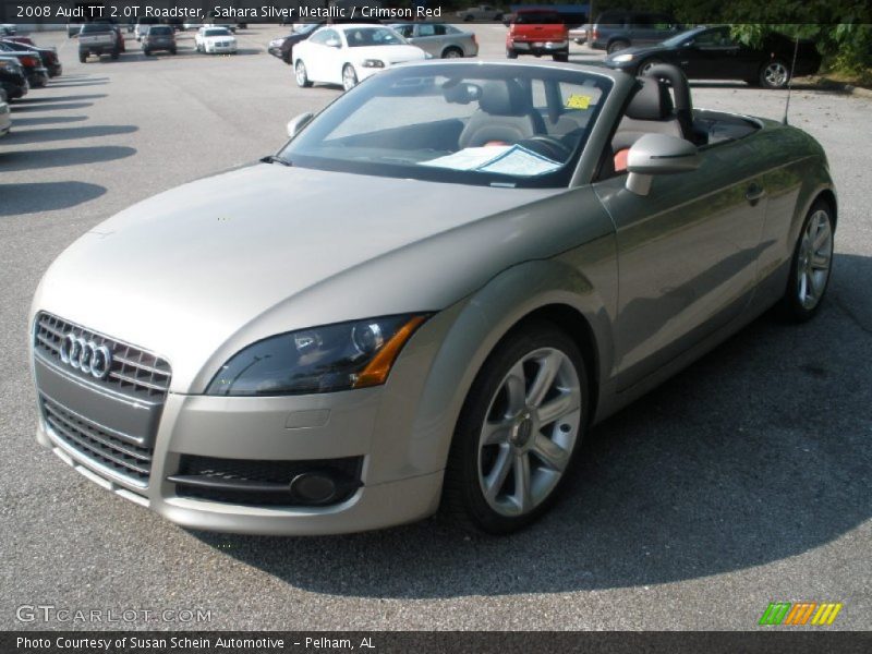 Sahara Silver Metallic / Crimson Red 2008 Audi TT 2.0T Roadster