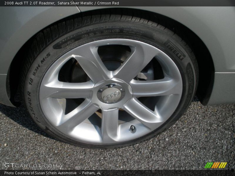 Sahara Silver Metallic / Crimson Red 2008 Audi TT 2.0T Roadster