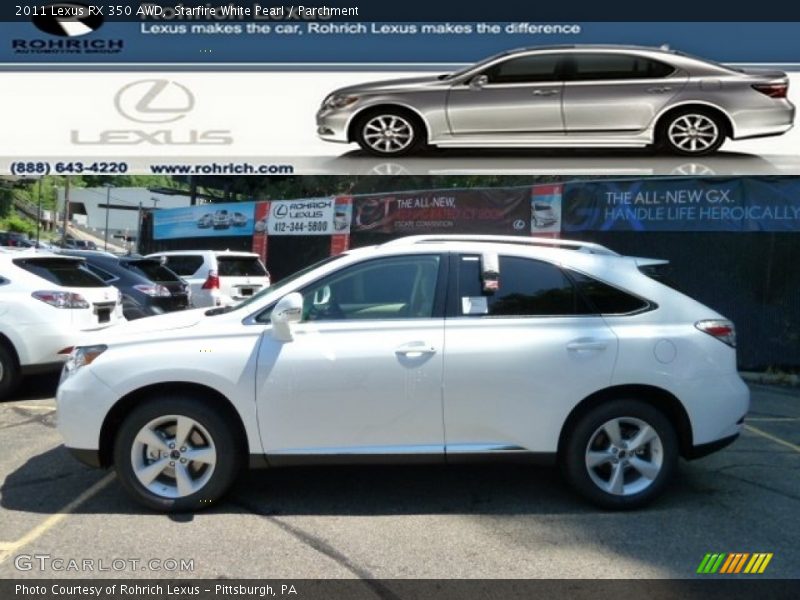 Starfire White Pearl / Parchment 2011 Lexus RX 350 AWD
