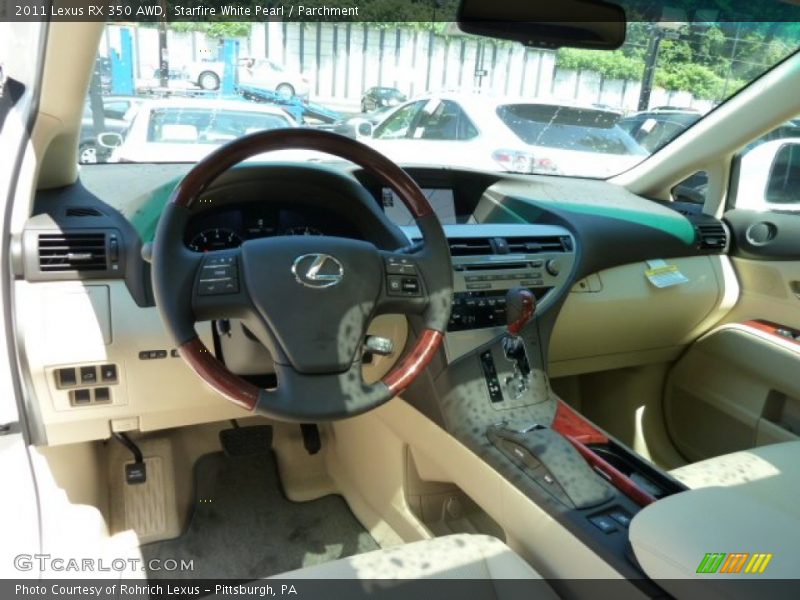 Starfire White Pearl / Parchment 2011 Lexus RX 350 AWD