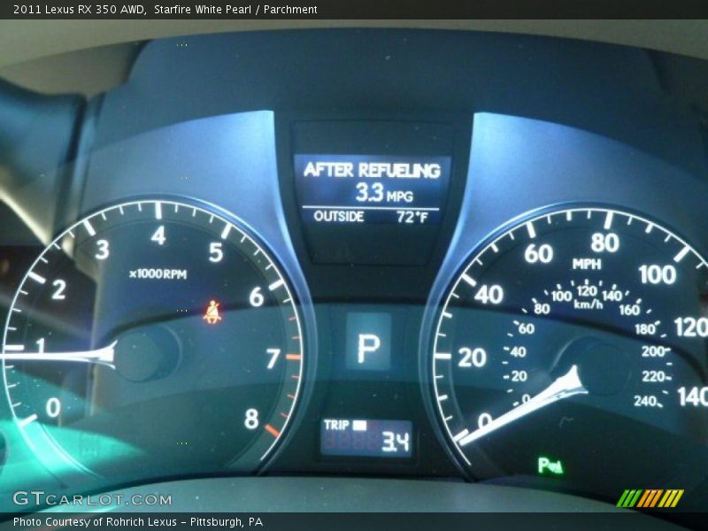 Starfire White Pearl / Parchment 2011 Lexus RX 350 AWD