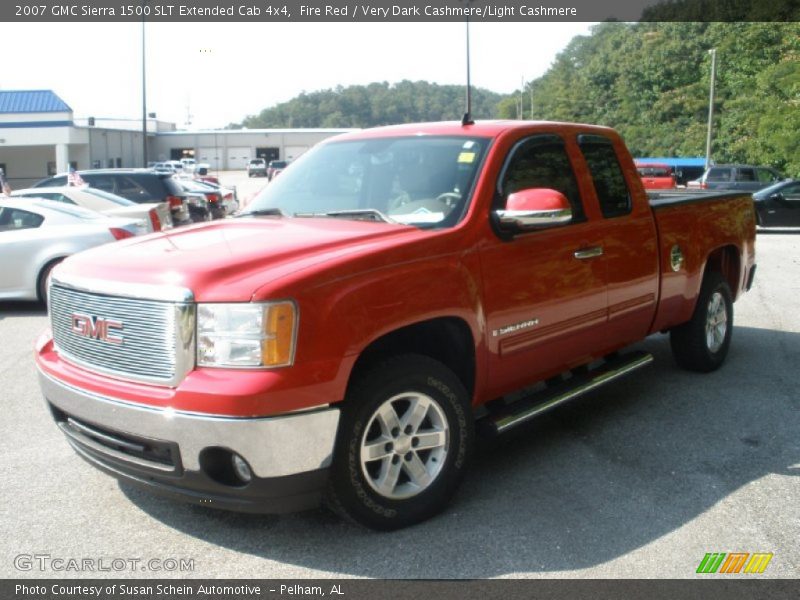 Fire Red / Very Dark Cashmere/Light Cashmere 2007 GMC Sierra 1500 SLT Extended Cab 4x4