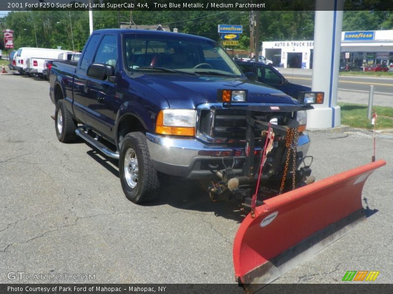 True Blue Metallic / Medium Parchment 2001 Ford F250 Super Duty Lariat SuperCab 4x4