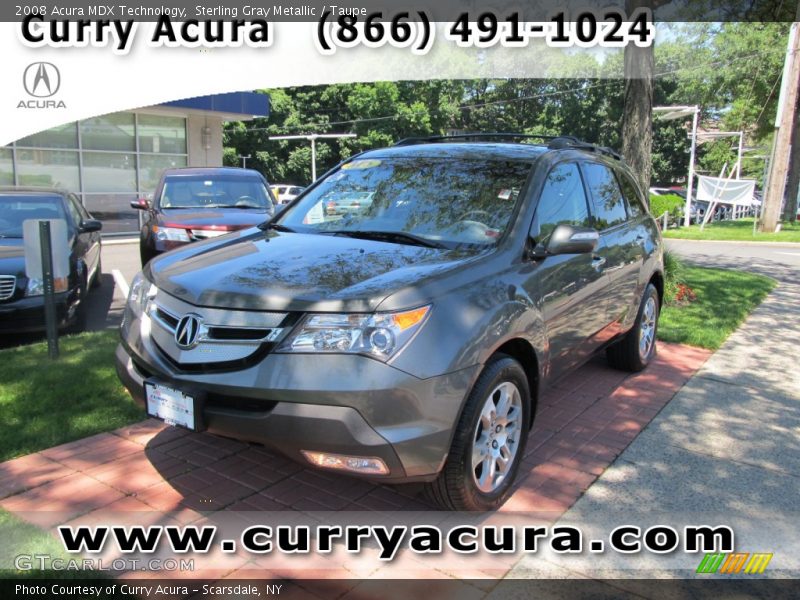 Sterling Gray Metallic / Taupe 2008 Acura MDX Technology