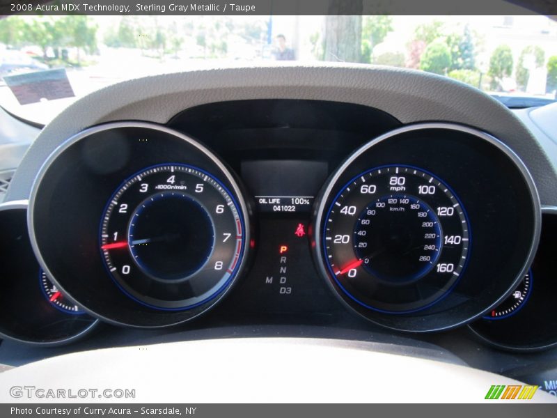 Sterling Gray Metallic / Taupe 2008 Acura MDX Technology