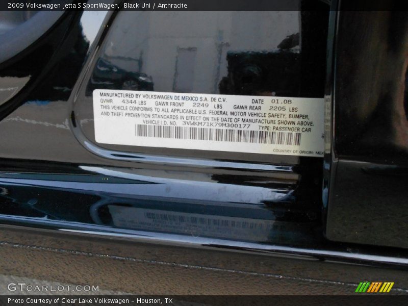 Black Uni / Anthracite 2009 Volkswagen Jetta S SportWagen