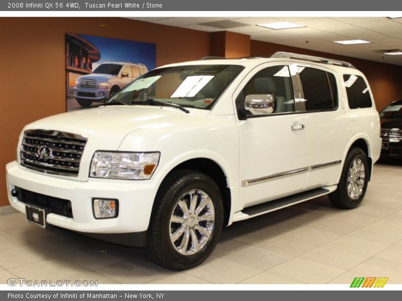 Tuscan Pearl White / Stone 2008 Infiniti QX 56 4WD