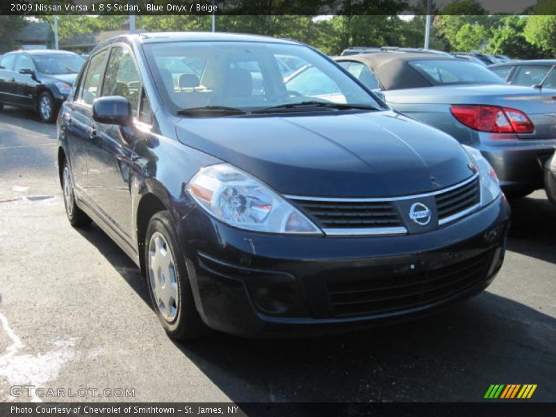 Blue Onyx / Beige 2009 Nissan Versa 1.8 S Sedan