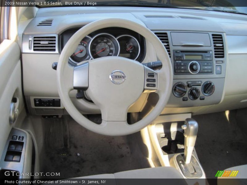 Blue Onyx / Beige 2009 Nissan Versa 1.8 S Sedan
