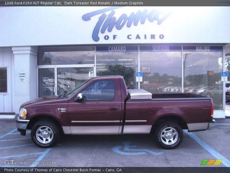 Dark Toreador Red Metallic / Medium Graphite 1998 Ford F150 XLT Regular Cab