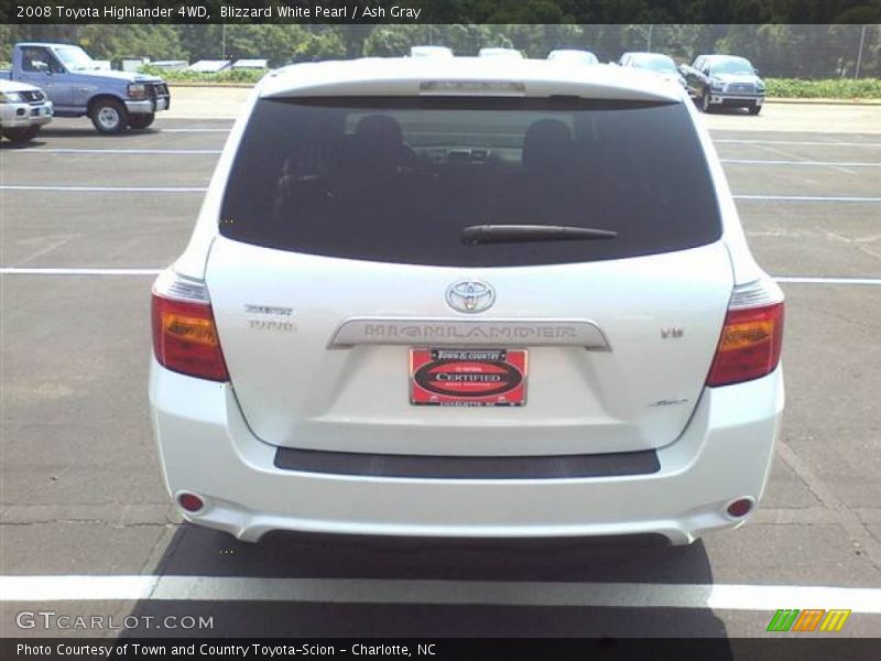 Blizzard White Pearl / Ash Gray 2008 Toyota Highlander 4WD