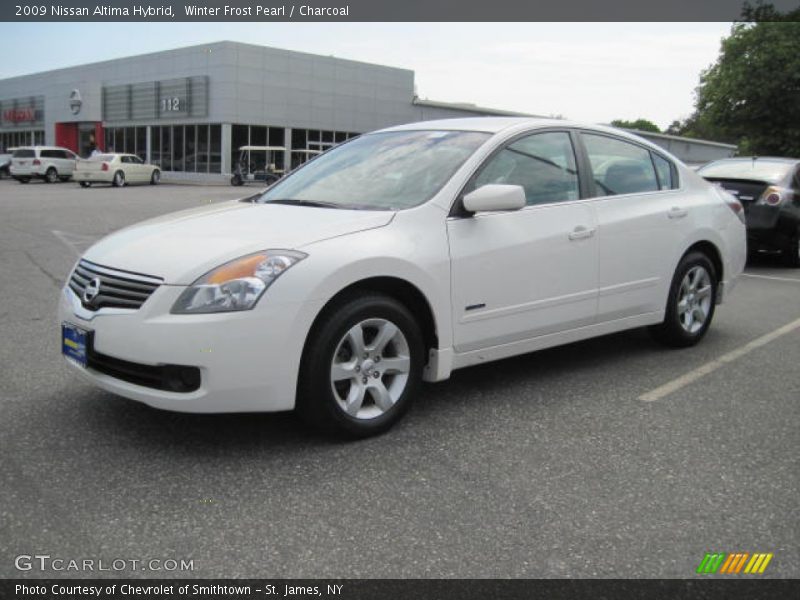 Winter Frost Pearl / Charcoal 2009 Nissan Altima Hybrid