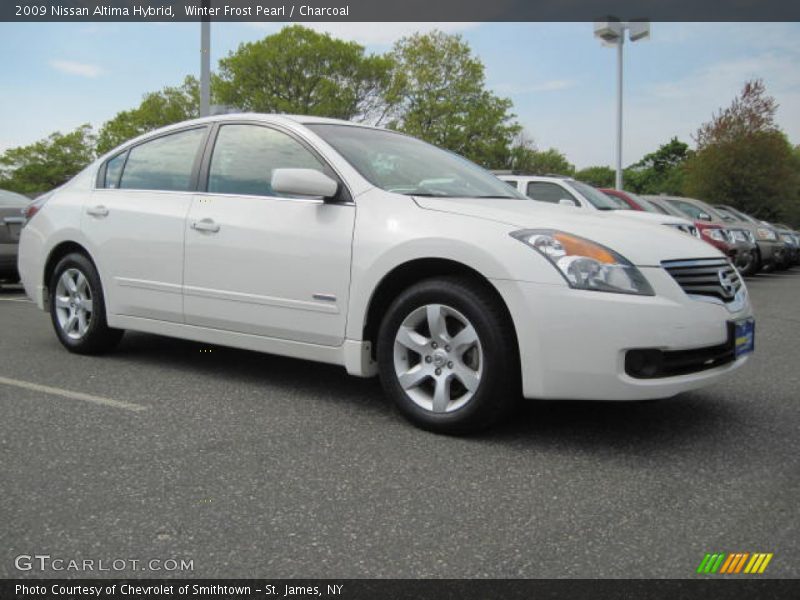 Winter Frost Pearl / Charcoal 2009 Nissan Altima Hybrid