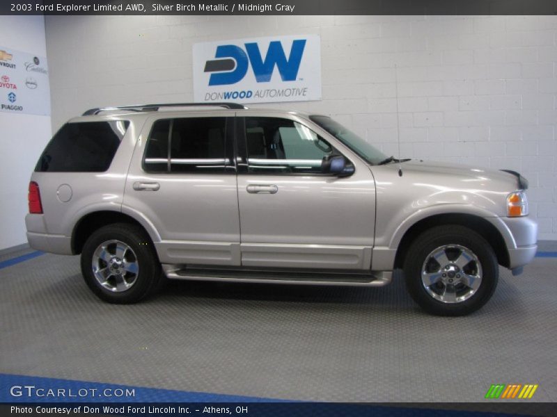 Silver Birch Metallic / Midnight Gray 2003 Ford Explorer Limited AWD
