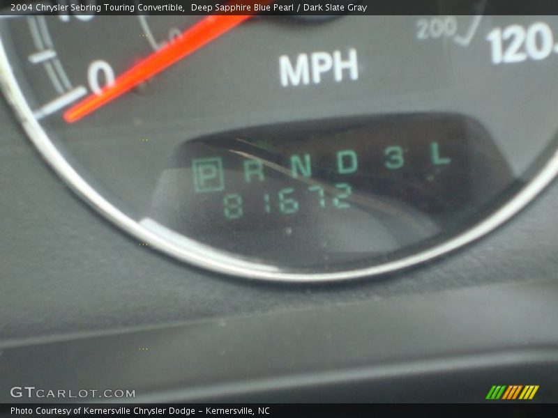 Deep Sapphire Blue Pearl / Dark Slate Gray 2004 Chrysler Sebring Touring Convertible