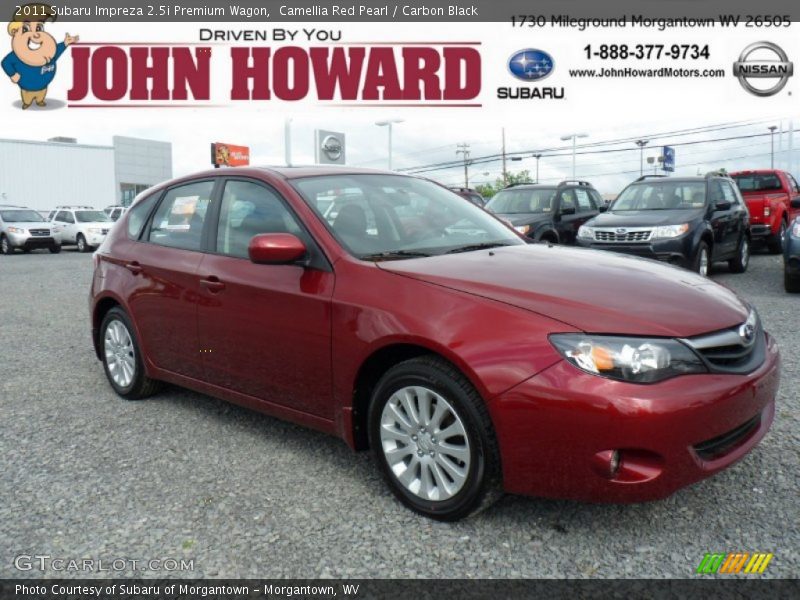 Camellia Red Pearl / Carbon Black 2011 Subaru Impreza 2.5i Premium Wagon