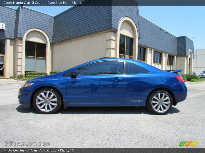 Dyno Blue Pearl / Black 2009 Honda Civic Si Coupe